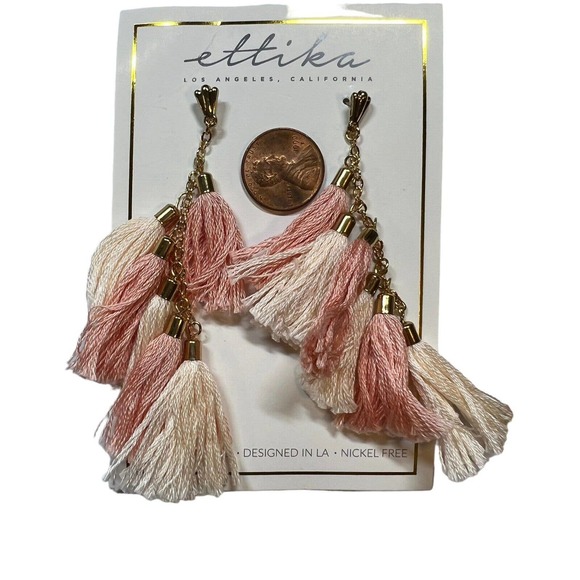 Ettika Tassel Earring Pink New - Picture 2 of 3